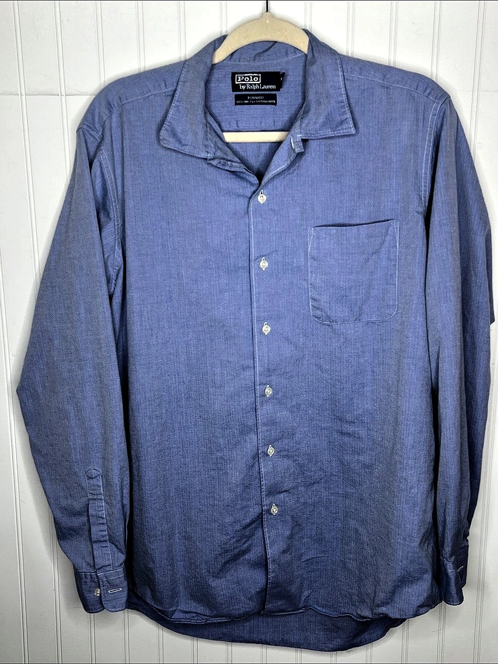 Polo Ralph Lauren Bonnard Cotton Casual Button Down Blue Size Medium